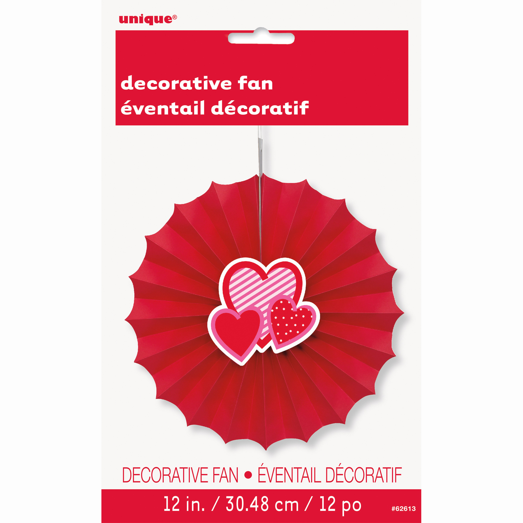 Valentine Heart Tissue Paper Decorative Fan 12